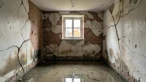 pękające ściany w starym domu